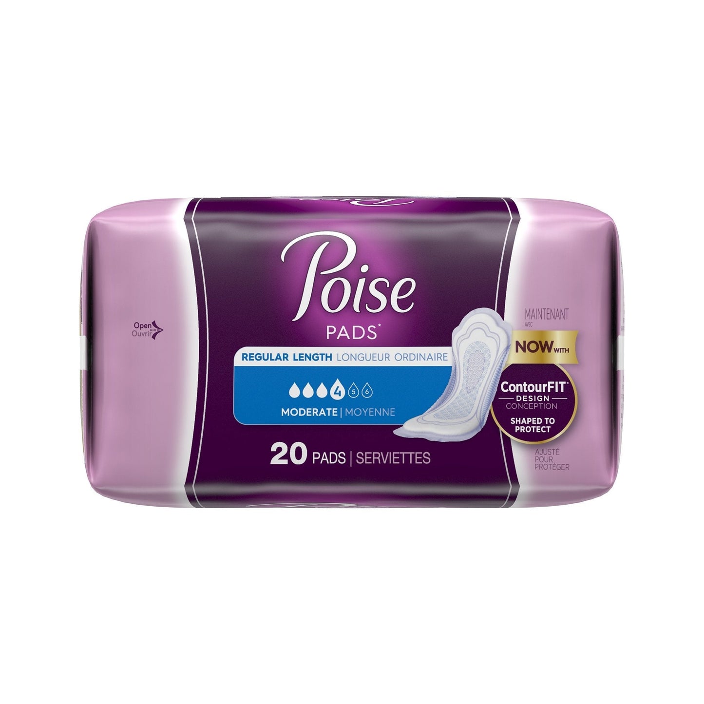 Poise Bladder Control Pads, Adult Women, Disposable, 20 ct