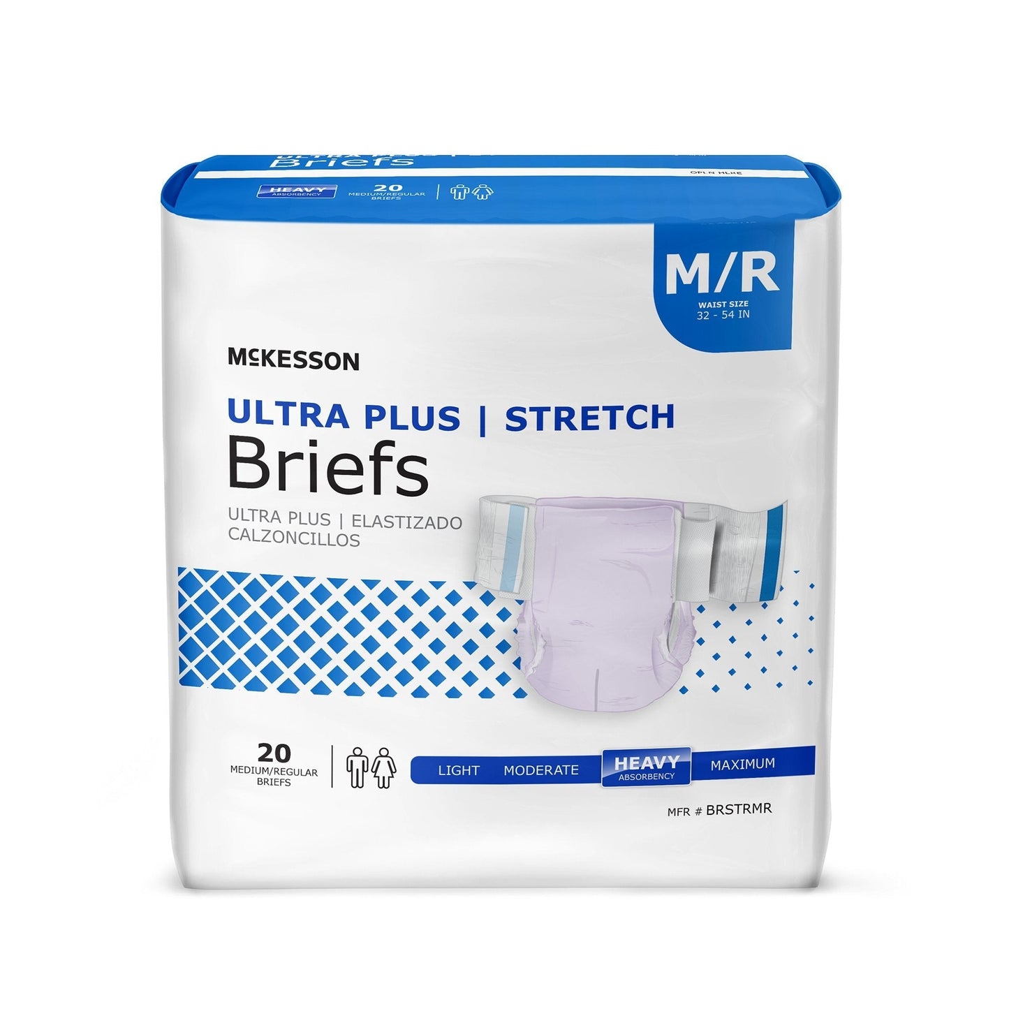 McKesson Ultra Plus Stretch Heavy Absorbency Incontinence Brief, Medium, 20 ct