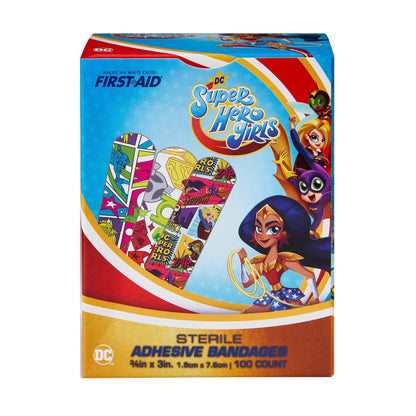 DC Super Hero Girls Adhesive Bandages, .75 x 3", 100 ct.