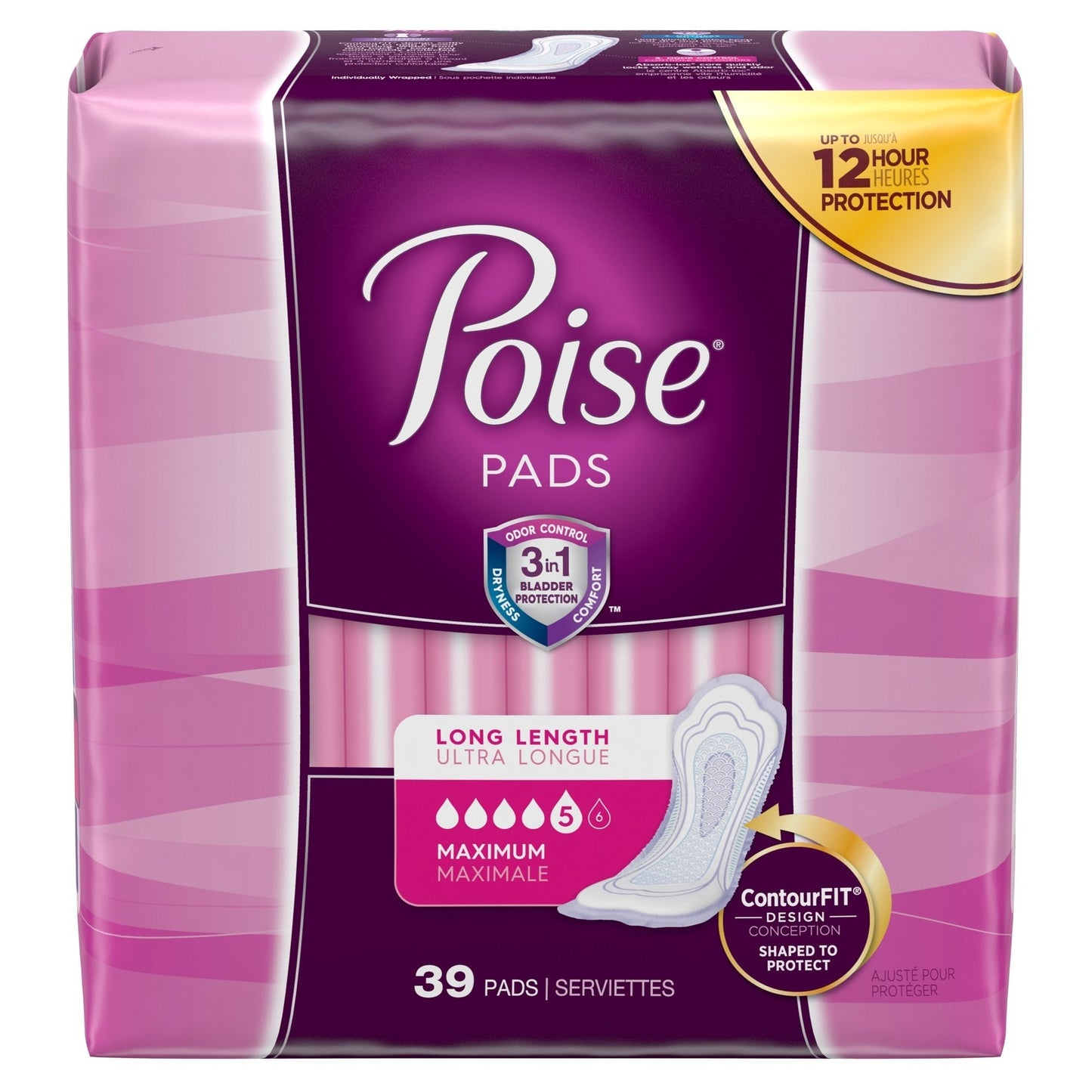 Poise Incontinence Bladder Control Pads, Maximum Absorbency