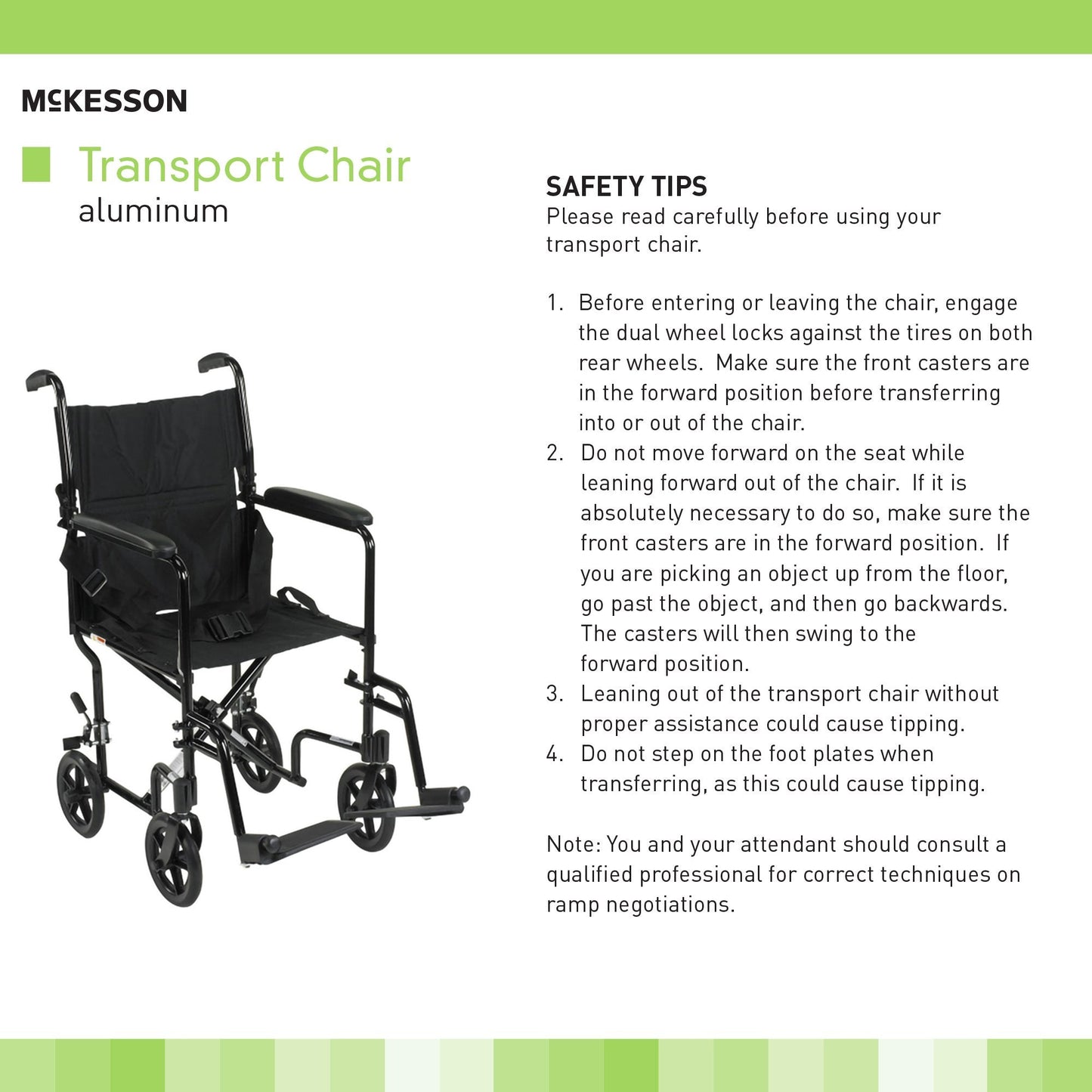 McKesson Transport Chair, Black