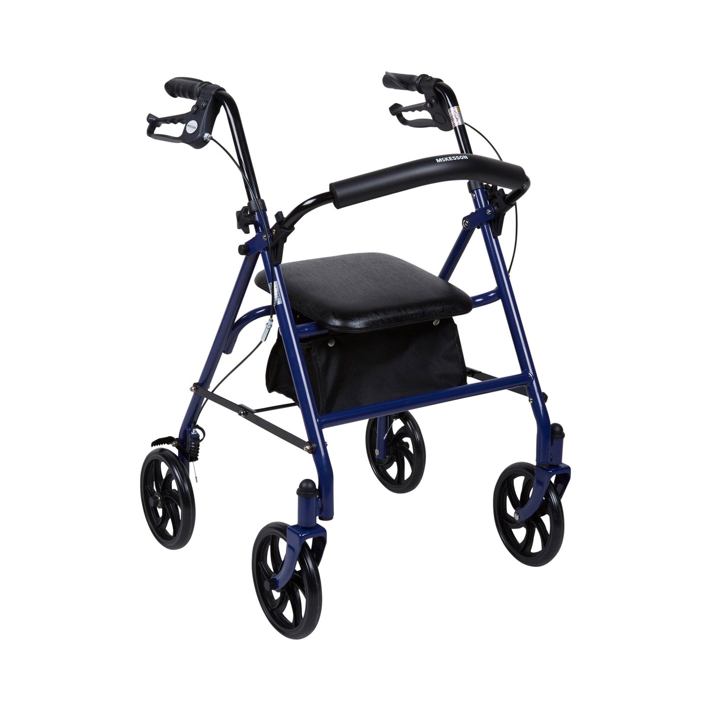 McKesson Folding Steel 4-Wheel Rollator, Blue