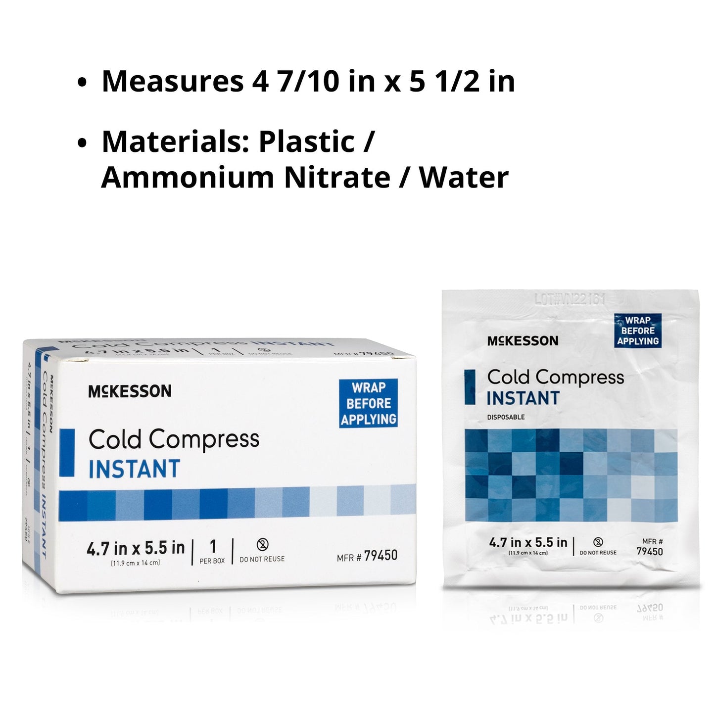 McKesson Instant Cold Pack, Disposable, Multiple Sizes