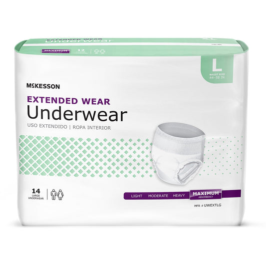 McKesson Extended Wear Maximum Absorbent Underwear, Large, 14 ct