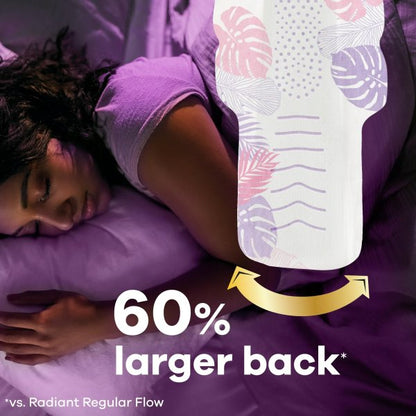 Always Radiant Overnight Pads w/ Flexi-Wings, Size 4, 10 ct.