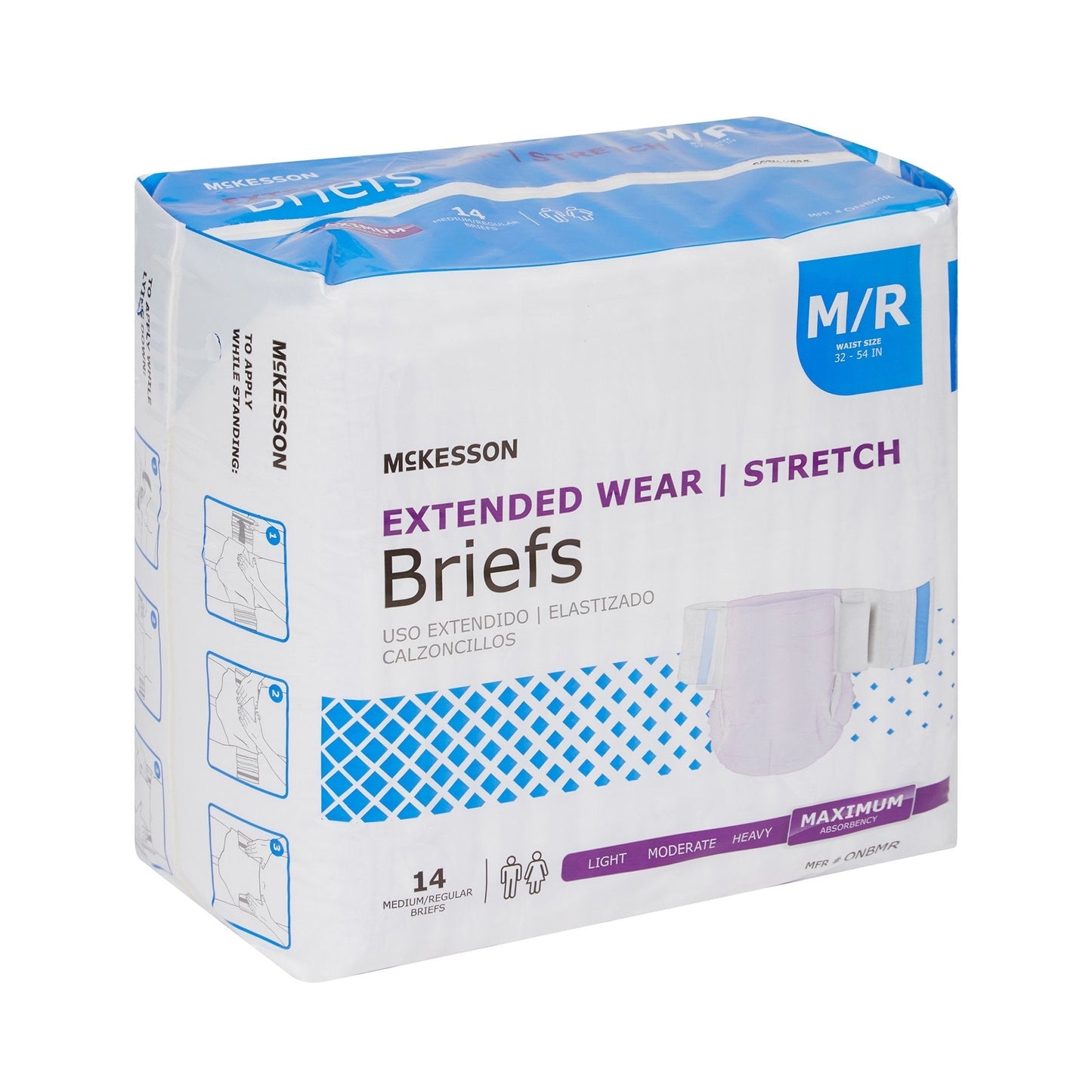 McKesson Extended Wear Maximum Absorbency Incontinence Brief, Medium, 14 ct