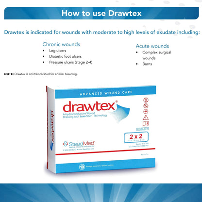 Drawtex® Nonadherent Dressing, 2 x 2 inch