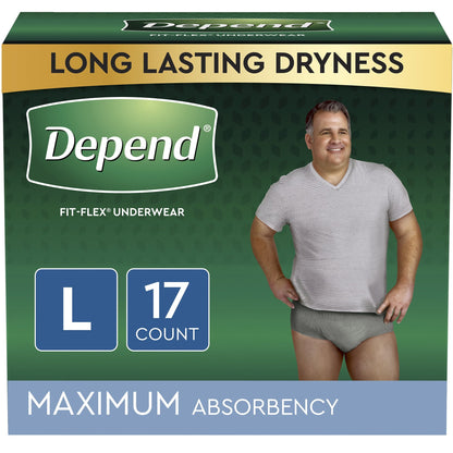 Depend® FIT-FLEX® Absorbent Underwear for Men, 17 ct