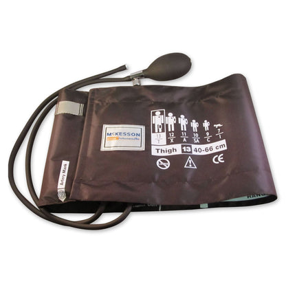 McKesson Lumeon™ Blood Pressure Cuff and Bulb, Nylon Cuff, XL Cuff, Brown, 40 - 66 cm, Thigh