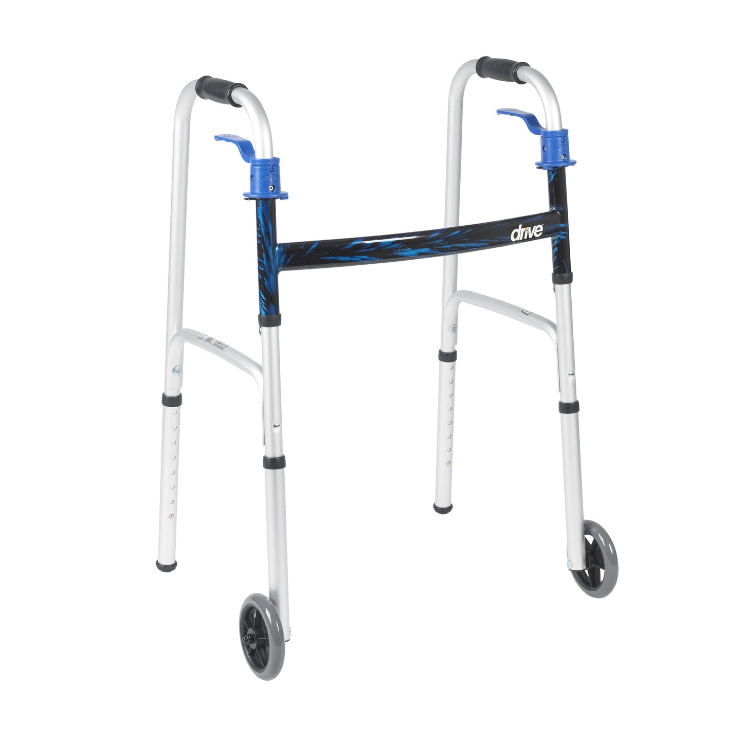 Drive™ Aluminum Dual Release Folding Walker, 32 - 39 Inch Height