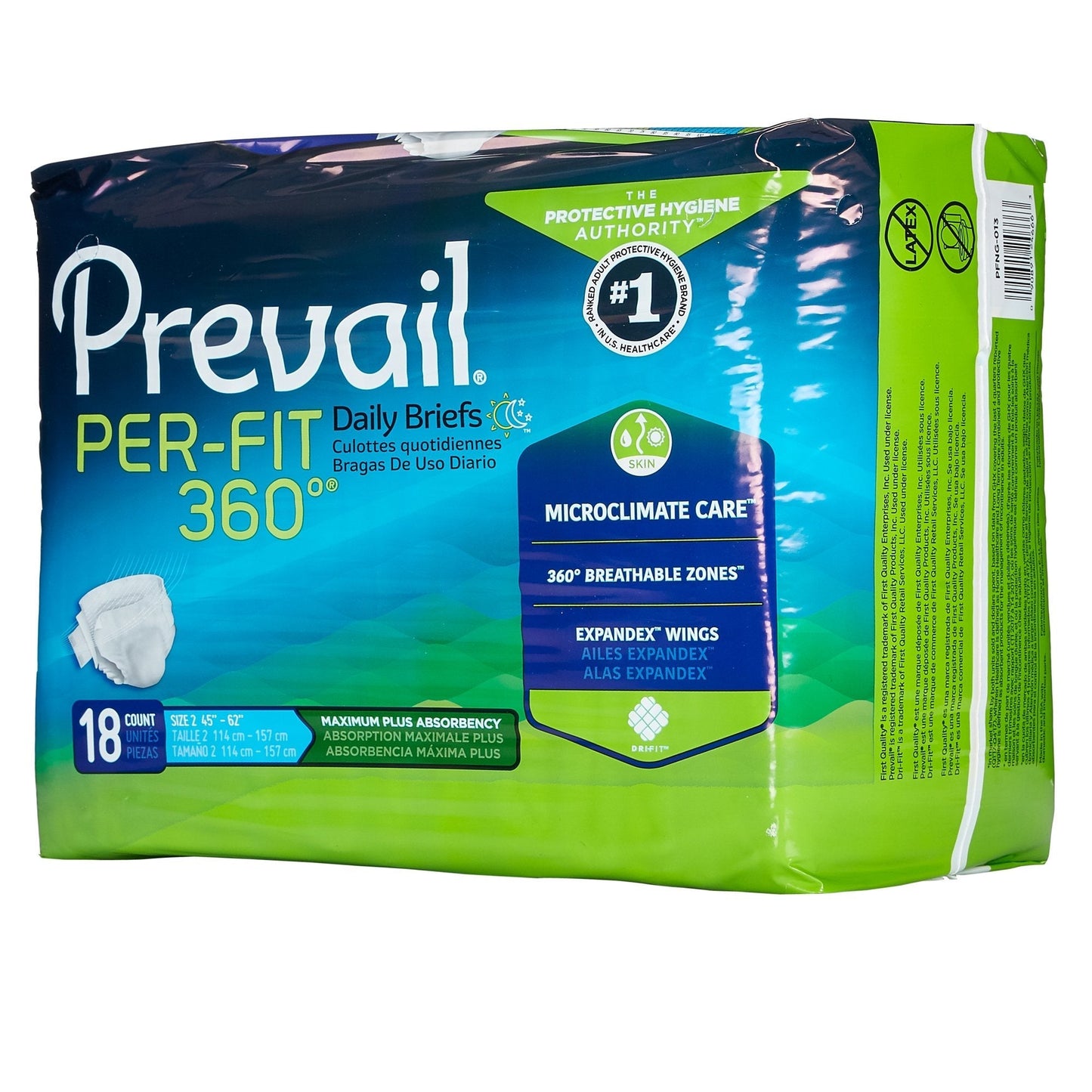 Prevail® Per-Fit 360°™ Maximum Plus Incontinence Brief, Large, 72 ct