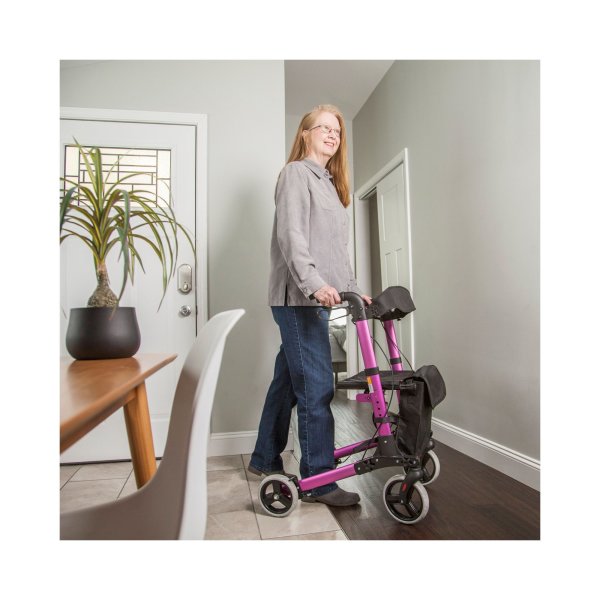 HealthSmart 4-wheel Rollator, 300 lb capacity, Aluminum Frame