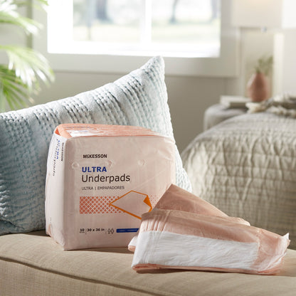 McKesson Ultra Heavy Absorbency Underpad, 30 x 36 Inch, 10 ct