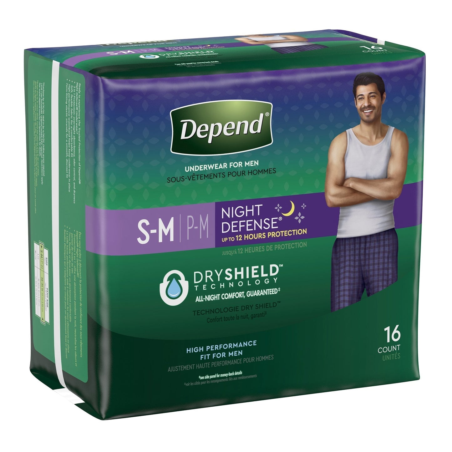 Underwear, Depend Overnight Men Gry Sm/Med, 14 ct