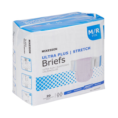 McKesson Ultra Plus Stretch Heavy Absorbency Incontinence Brief, Medium, 20 ct