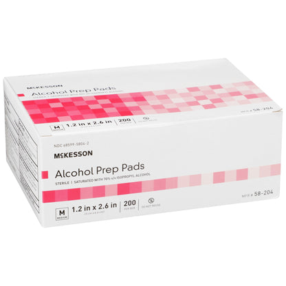 McKesson Alcohol Prep Pad, Isopropyl Alcohol, 70%, Medium, 4000 ct