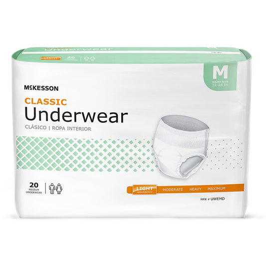 McKesson Classic Light Absorbent Underwear, Medium, 20 ct