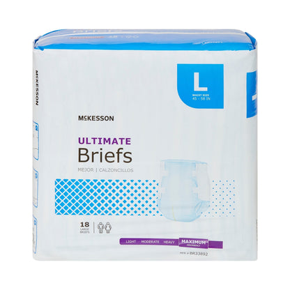 McKesson Ultimate Maximum Absorbency Incontinence Brief, Large, 72 ct