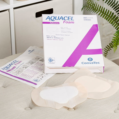 Aquacel® Silicone Adhesive with Border Silicone Foam Dressing, 7 x 8 "