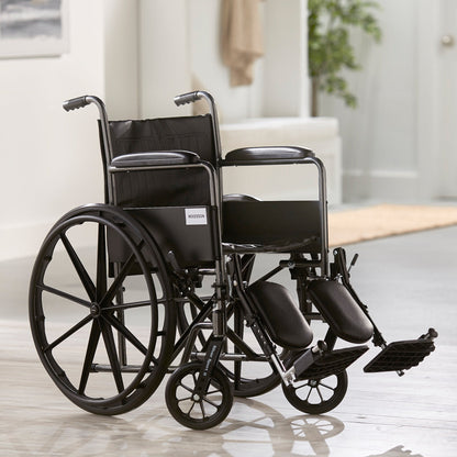 McKesson Wheelchair, 18 Inch Seat Width, Full Arm and Legrest