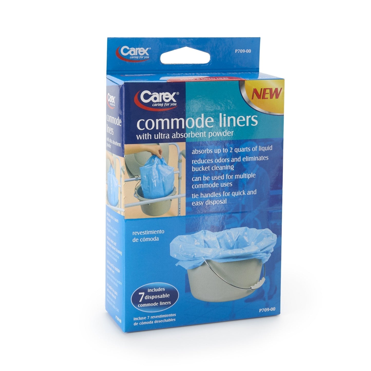 Carex® Commode Liner, 14 x 14 Inch, 7 ct