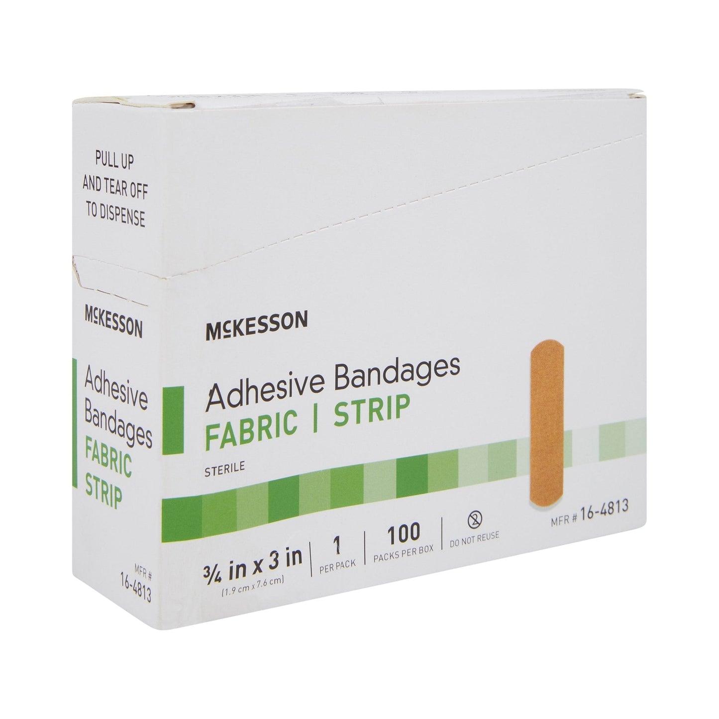 McKesson Tan Adhesive Bandage Strips, 3/4 x 3 in., 100 ct.