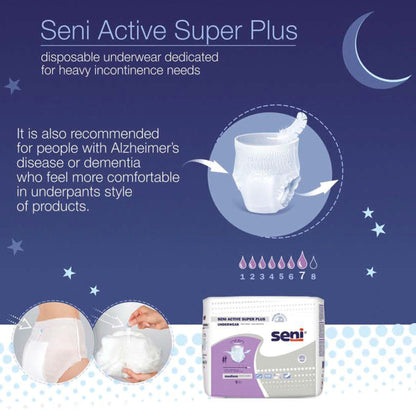 Seni® Active Super Plus Heavy Absorbent Underwear, Large, 8 ct