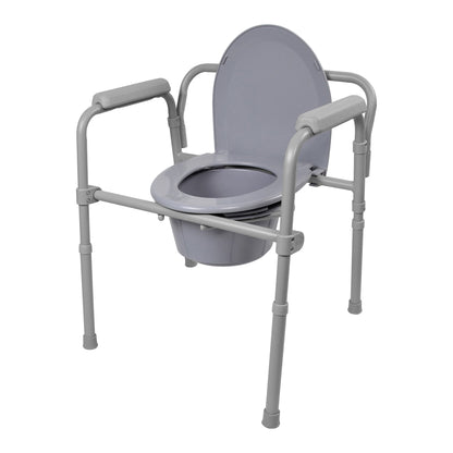 McKesson Folding Fixed Arm Steel Commode Chair