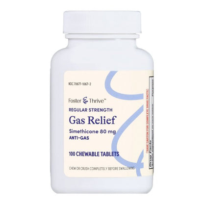 Foster & Thrive Regular Strength Gas Relief Chewable Tablets, Mint, 100 ct.