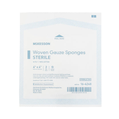 McKesson Sterile Gauze Sponge, 4 x 4 Inch, 100 ct