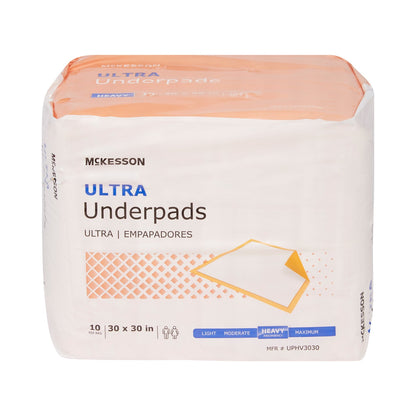 McKesson Ultra Heavy Absorbency Underpad, 30 x 30 Inch, 100 ct