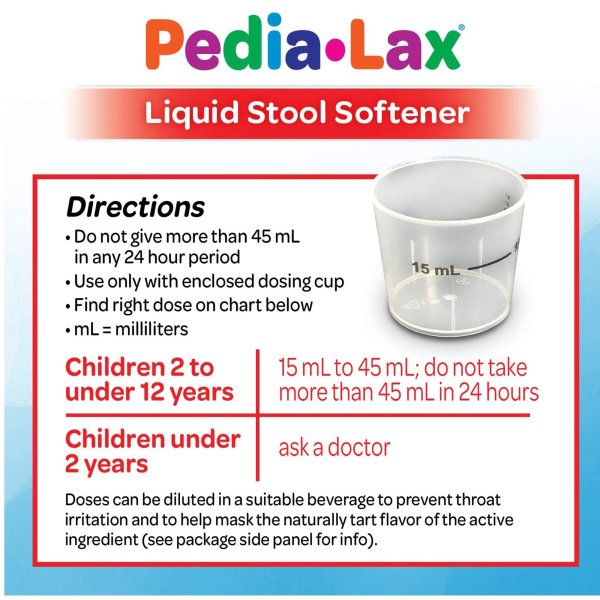 Pedia-Lax Liquid Stool Softener, Fruit Punch, 4 oz.