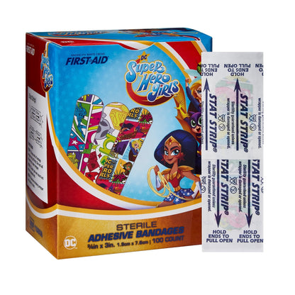 DC Super Hero Girls Adhesive Bandages, .75 x 3", 100 ct.