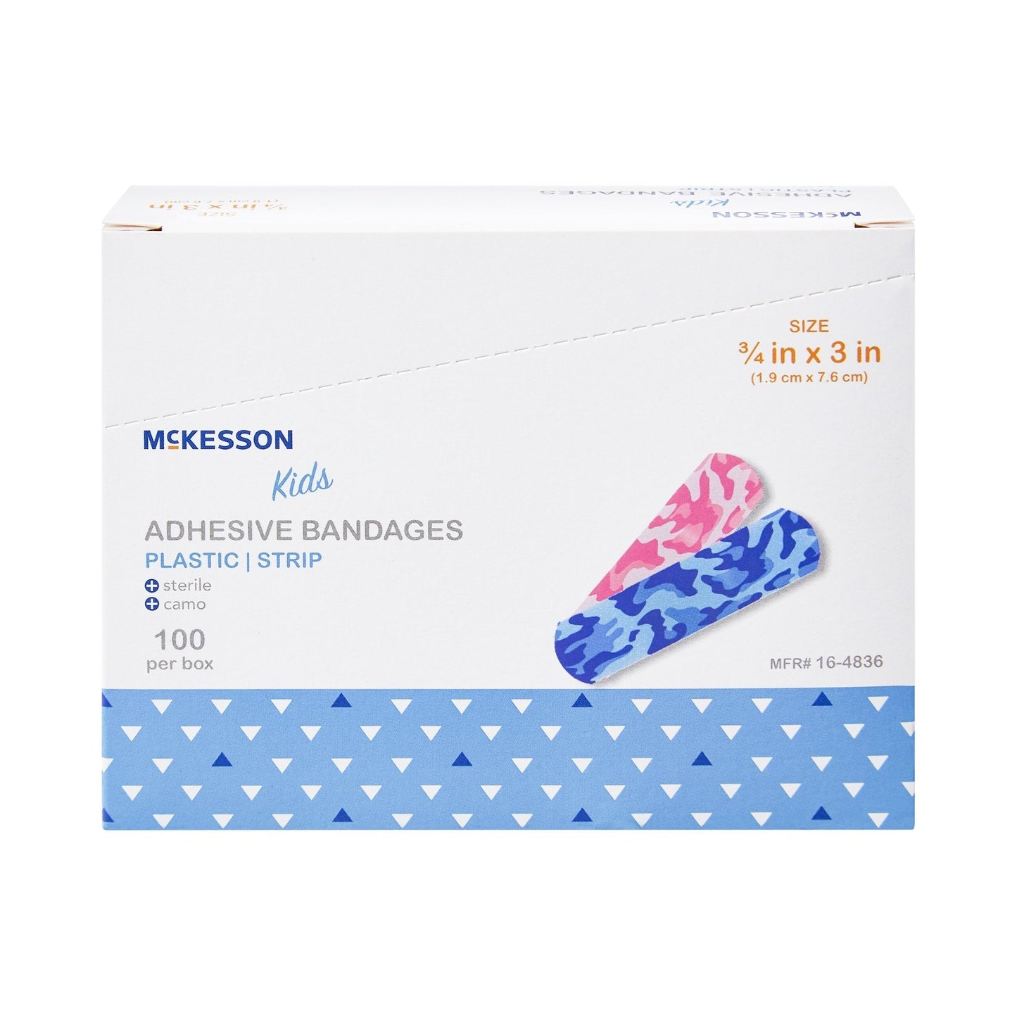 McKesson Kids™ Kid Design (Blue / Pink Camo) Adhesive Strip, 3/4 x 3", 100 ct