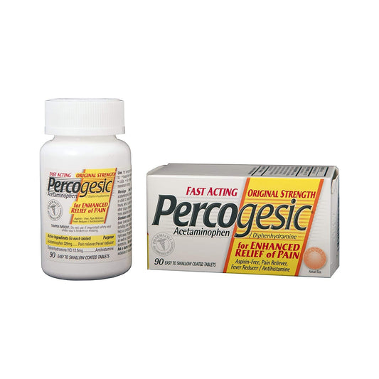 Percogesic® Acetaminophen / Diphenhydramine Pain and Allergy Relief, 90 ct