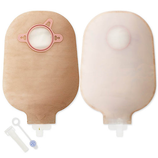 New Image™ Two-Piece Drainable Transparent Urostomy Pouch, 9 Inch Length, 2.25 Inch Flange, 10 ct