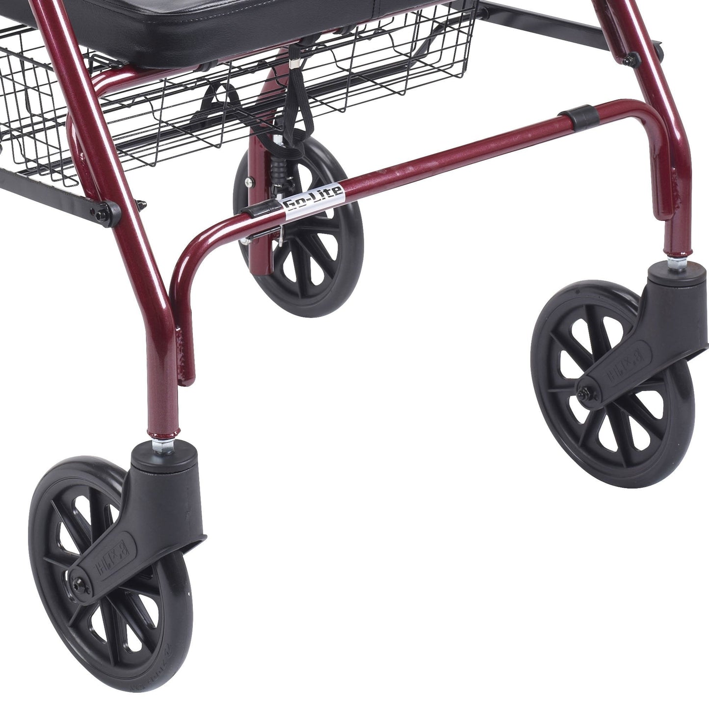 Drive™ Go-Lite Bariatric 4 Wheel Rollator, Red