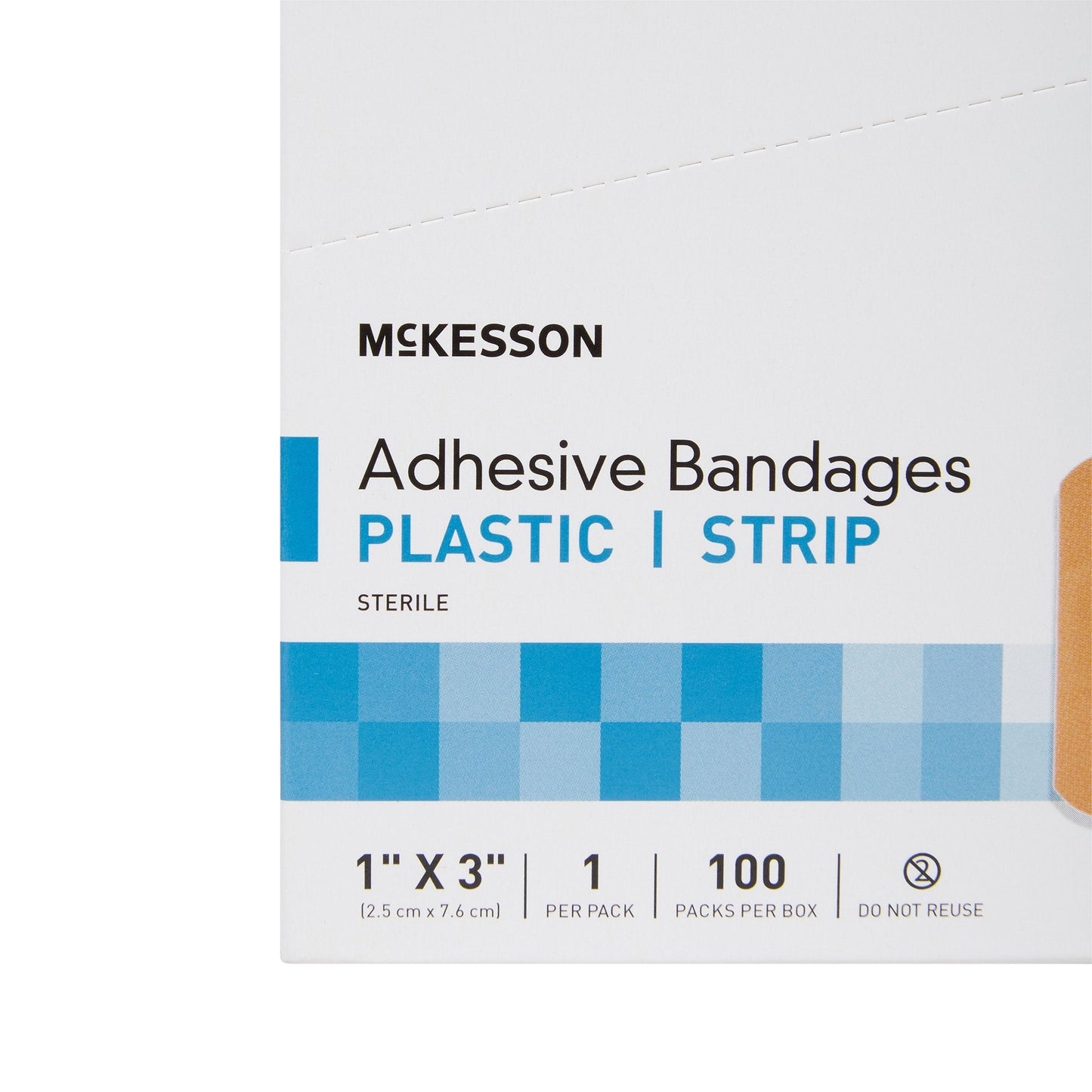 Adhesive Strip McKesson 1 X 3 Inch Plastic Rectangle Tan Sterile