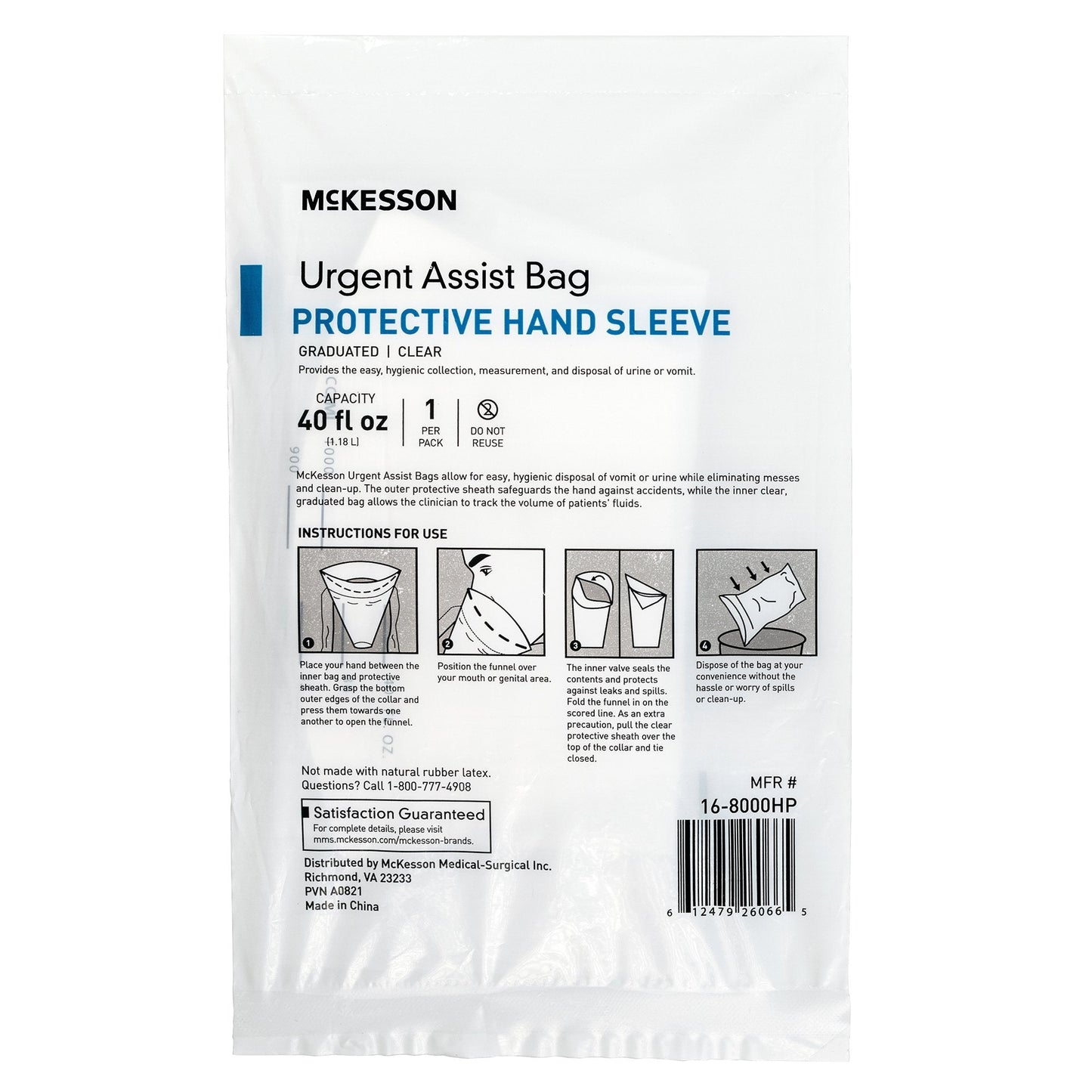 Emesis Bag McKesson 40 oz. Clear, 240 ct