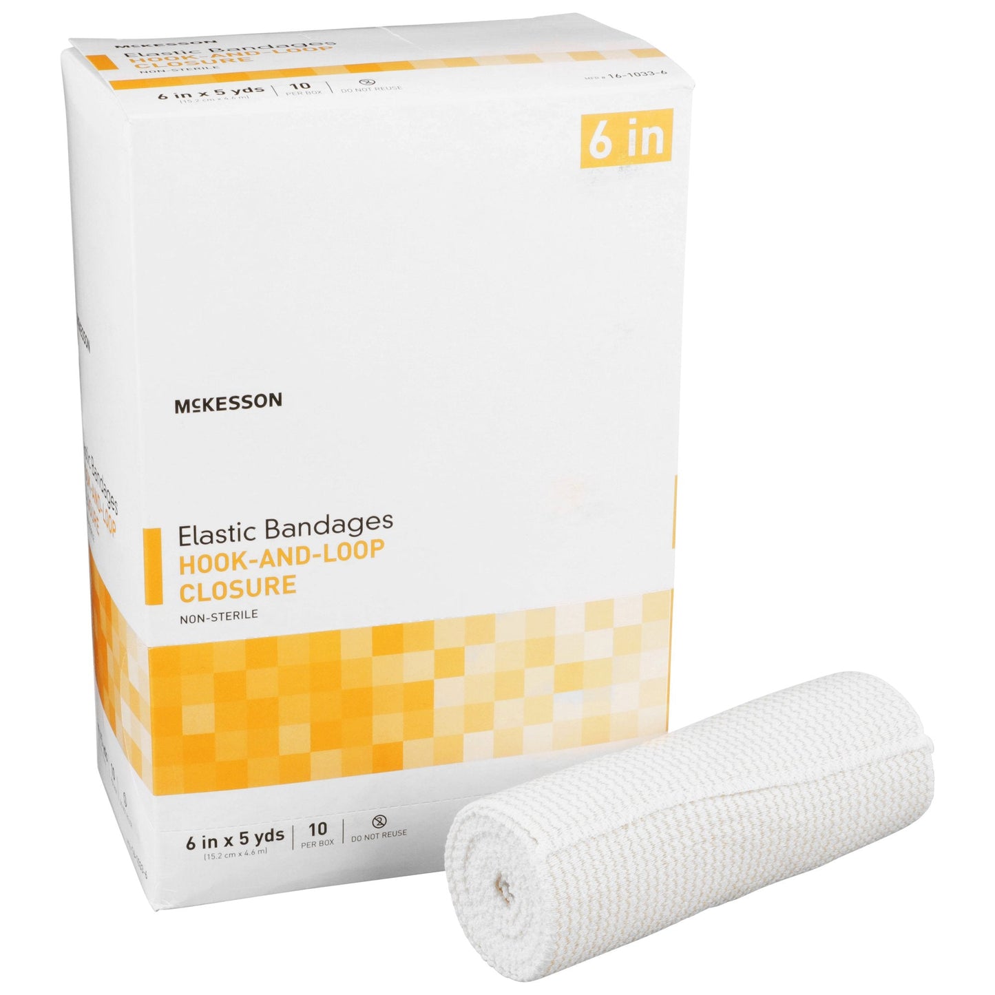 McKesson Hook and Loop Closure Elastic Bandage, 6 " x 5 Yard