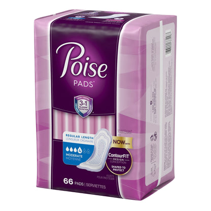 Poise® Moderate Bladder Control Pad, Regular Length, 132 ct