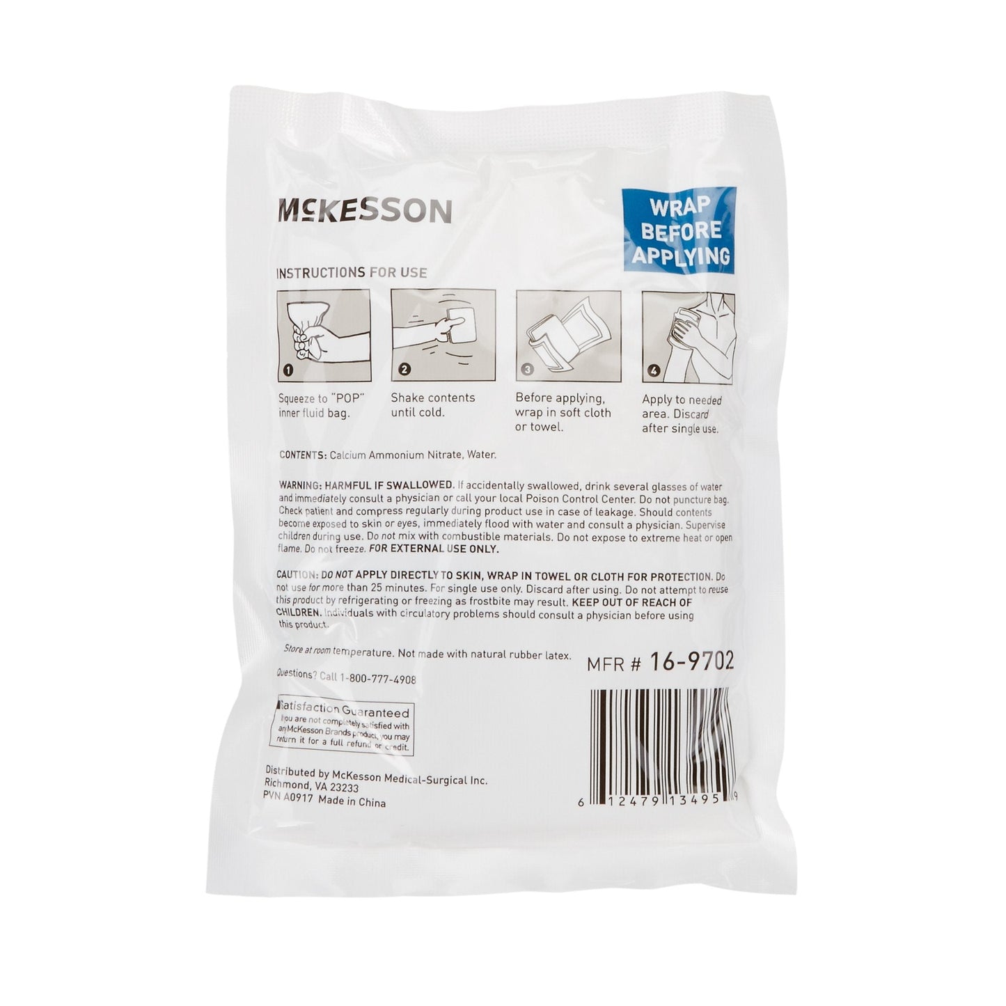McKesson Instant Cold Pack, Disposable, Multiple Sizes