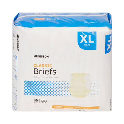 McKesson Classic Light Absorbency Incontinence Brief, XL, 60 ct