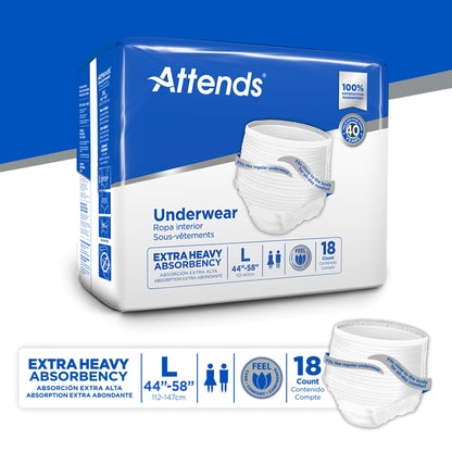 Attends® Care Heavy Absorbent Underwear, Regular, 72 ct