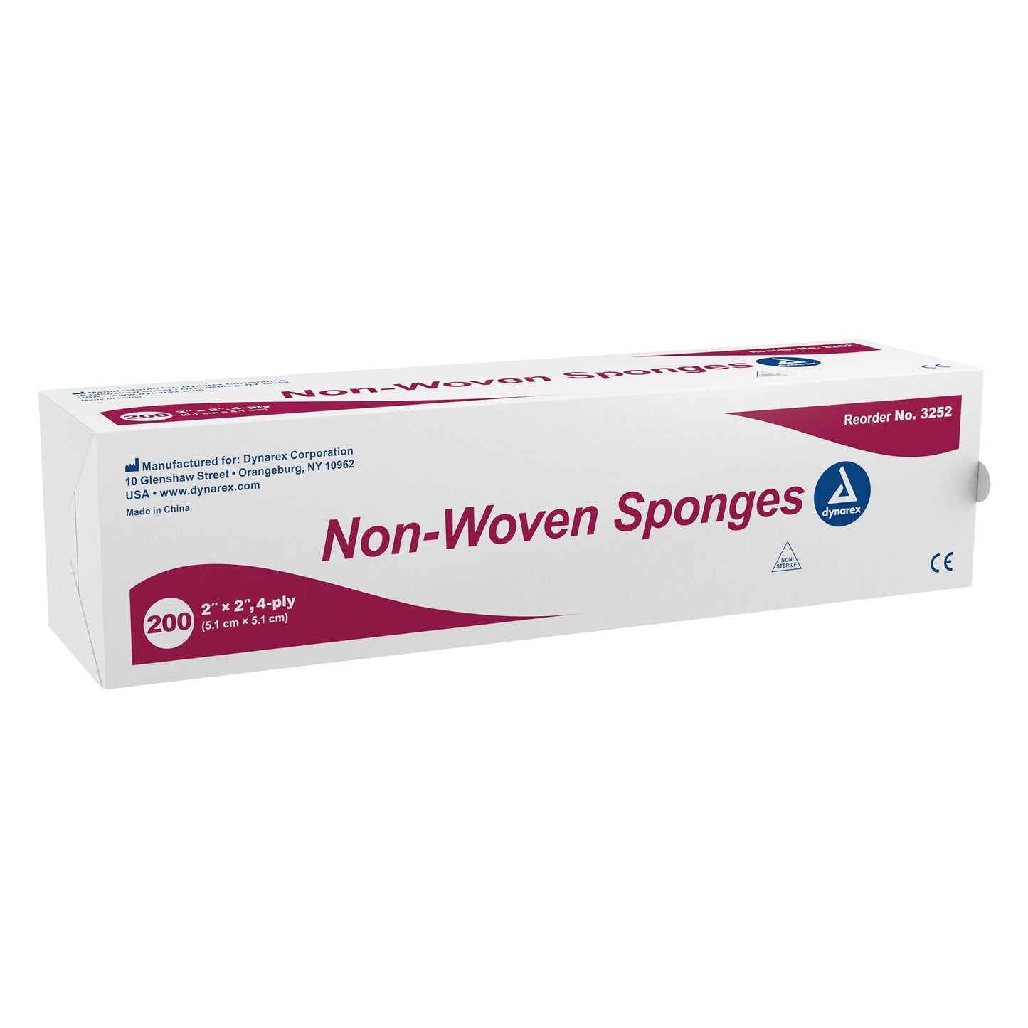 Dynarex® NonSterile Nonwoven Sponge, 2 x 2 Inch, 4000 ct