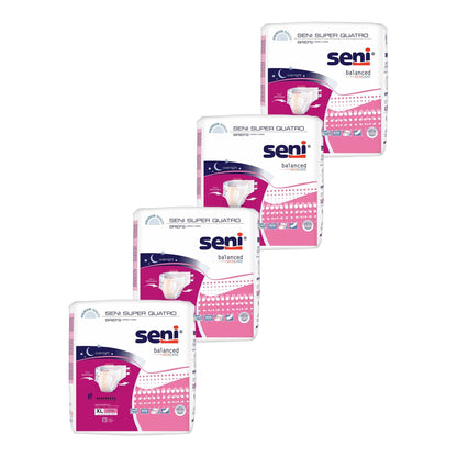 Seni® Super Quatro Severe Absorbency Incontinence Brief, XL, 8 ct