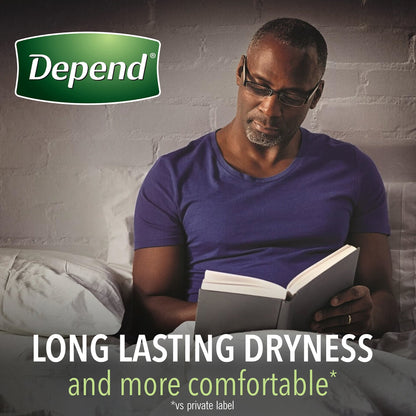 Underwear, Depend Overnight Men Gry Sm/Med, 14 ct