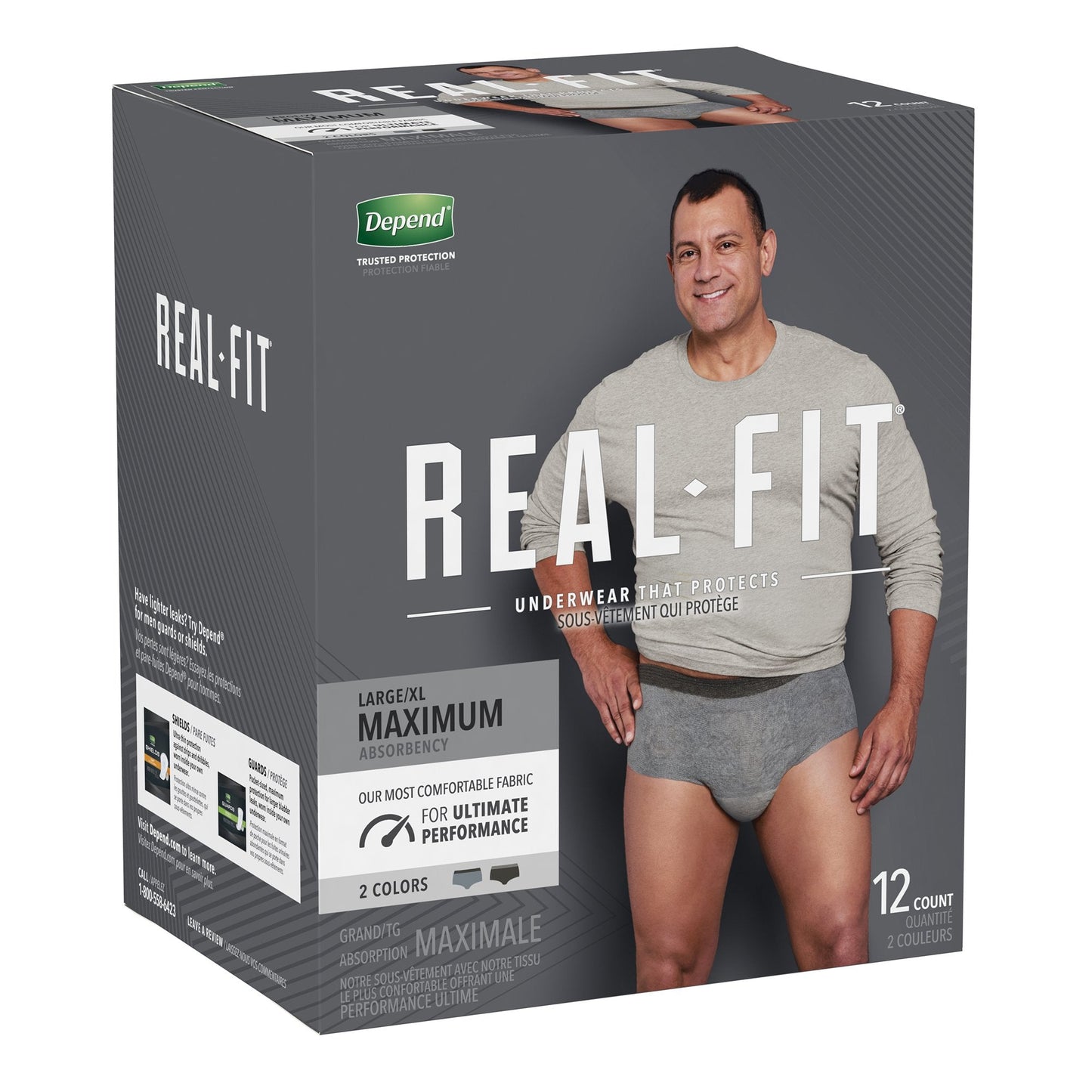 Depend® Real Fit® Maximum Absorbent Underwear, Large / XL, 12 ct