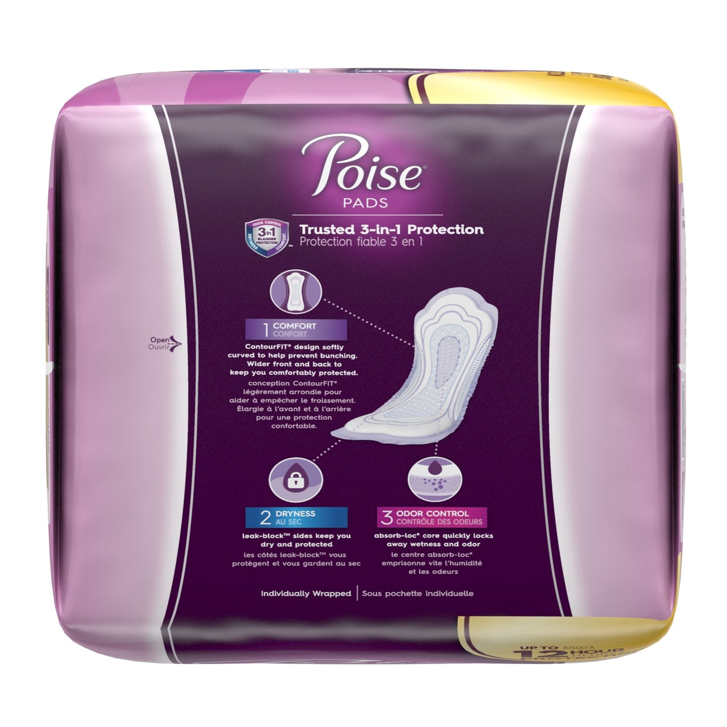 Poise Bladder Control Pads, Adult Women, Moderate Absorbency, Disposable, 12.20" Length, 108 ct