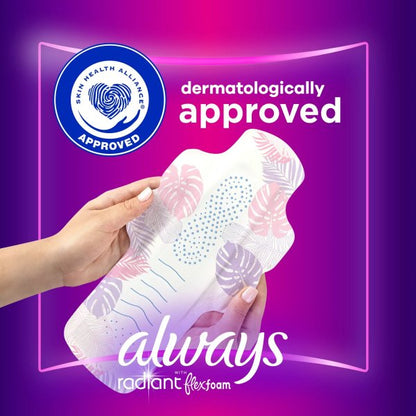 Always Radiant Overnight Pads w/ Flexi-Wings, Size 4, 10 ct.